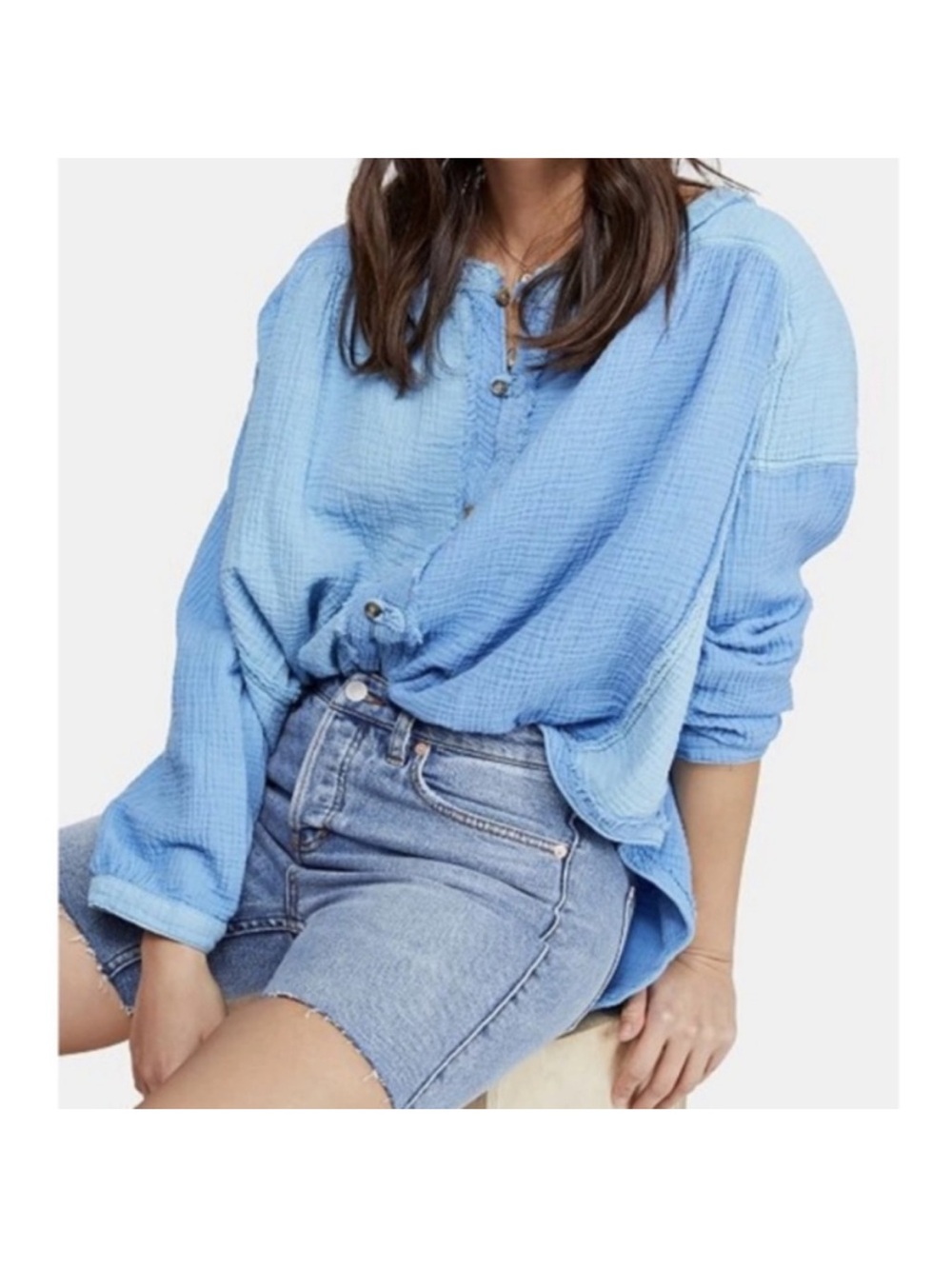 We The Free Moving Mountains cotton Gauze Top XS